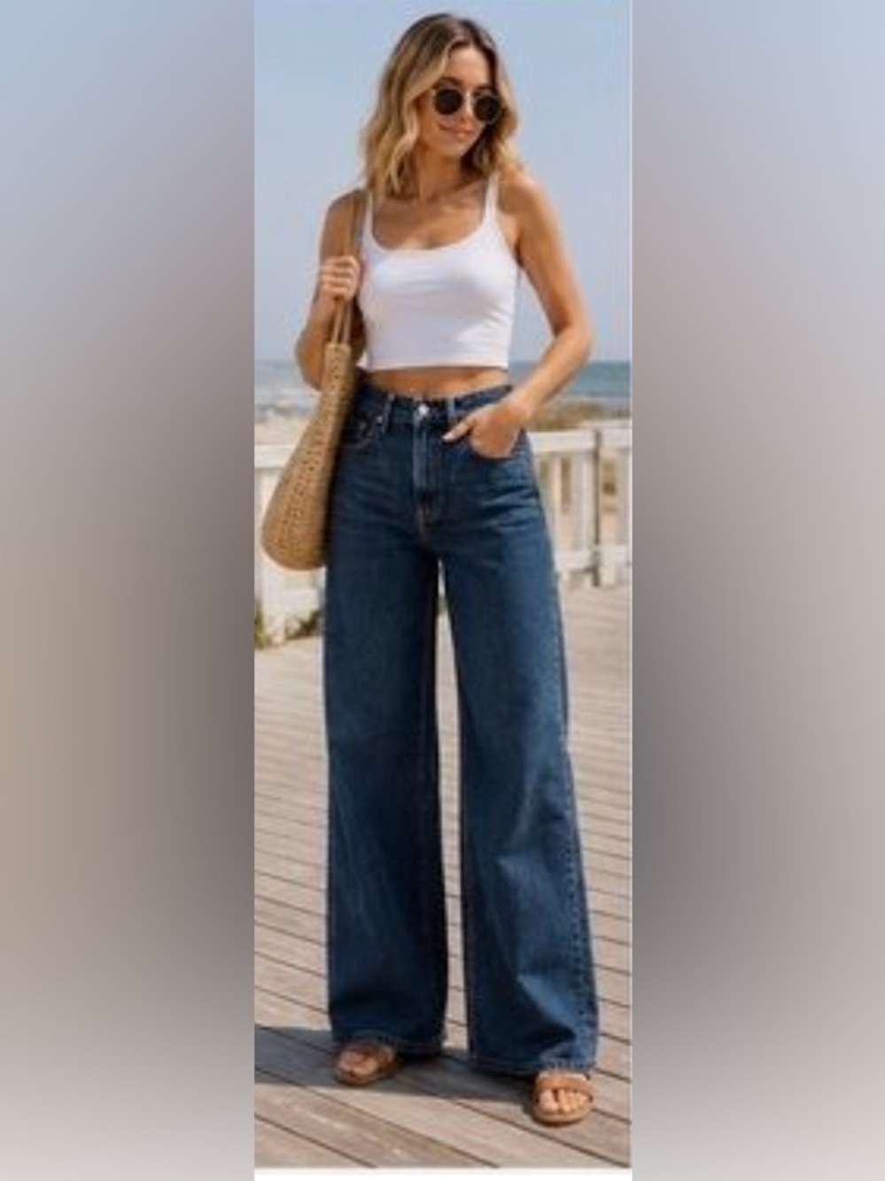 Aritzia Denim Forum Farrah Hi-Rise Wide Leg Jeans 24/30”inseam 100% Cotton
